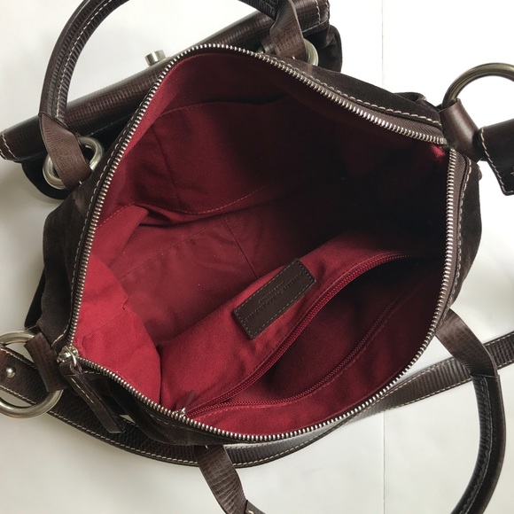 Andrea Mabiani Brown Leather Suede Satchel Tote - Picture 6 of 8